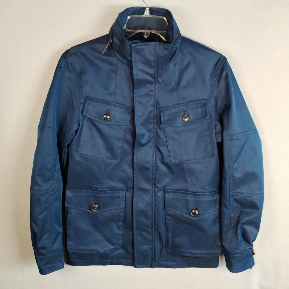Banana Republic Men's Navy Blue Field Jacket XS Water Resistant‎ Utility Hooded